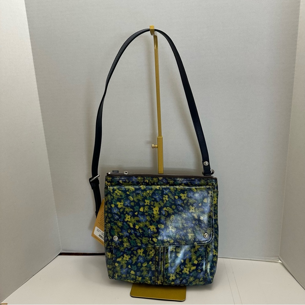 Patricia Nash Ellson Leather Messenger Crossbody Bag – Denim Blues